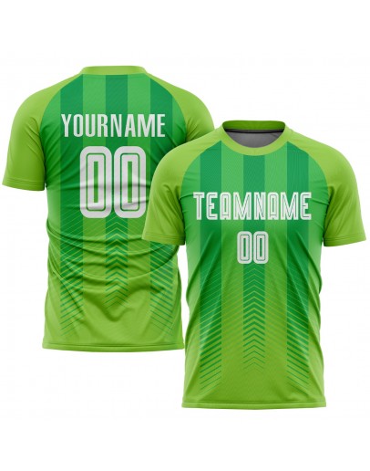 Best Pro Custom Neon Green White-Kelly Green Sublimation Soccer Uniform Jersey