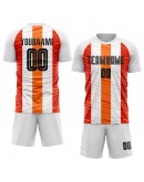Best Pro Custom White Black-Orange Sublimation Soccer Uniform Jersey
