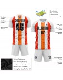 Best Pro Custom White Black-Orange Sublimation Soccer Uniform Jersey