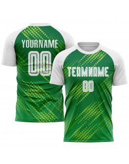 Best Pro Custom Neon Green White-Kelly Green Sublimation Soccer Uniform Jersey