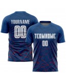 Best Pro Custom Royal White-Red Away Sublimation Soccer Uniform Jersey