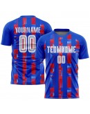 Best Pro Custom Royal White-Red Home Sublimation Soccer Uniform Jersey