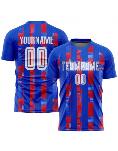 Best Pro Custom Royal White-Red Home Sublimation Soccer Uniform Jersey