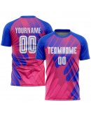 Best Pro Custom Pink White-Royal Third Sublimation Soccer Uniform Jersey