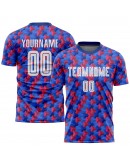 Best Pro Custom Royal White-Red Home Sublimation Soccer Uniform Jersey