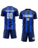 Best Pro Custom Navy White-Royal Away Sublimation Soccer Uniform Jersey