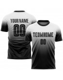 Best Pro Custom White Black Sublimation Fade Fashion Soccer Uniform Jersey