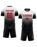 Best Pro Custom White Red-Black Sublimation Fade Fashion Soccer Uniform Jersey