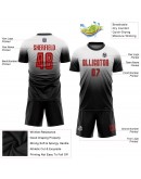 Best Pro Custom White Red-Black Sublimation Fade Fashion Soccer Uniform Jersey