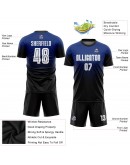 Best Pro Custom Royal White-Black Sublimation Fade Fashion Soccer Uniform Jersey