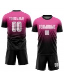 Best Pro Custom Pink White-Black Sublimation Fade Fashion Soccer Uniform Jersey