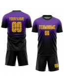 Best Pro Custom Purple Gold-Black Sublimation Fade Fashion Soccer Uniform Jersey