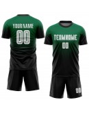 Best Pro Custom Kelly Green White-Black Sublimation Fade Fashion Soccer Uniform Jersey
