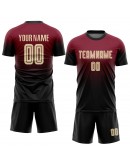 Best Pro Custom Crimson Cream-Black Sublimation Fade Fashion Soccer Uniform Jersey
